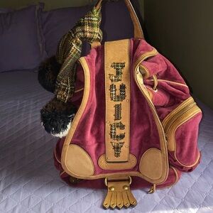 Juicy Couture Velour Knapsack plum color Vintage